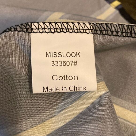 MISSLOOK Women’s 2XL Top Black Yellow & Blue New With Tags - Picture 8 of 9